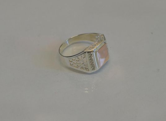 Серебряная печатка с накладками из золота Мп15 18