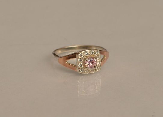Серебряное кольцо со вставками из золота 032к 15