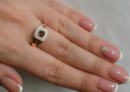 Серебряное кольцо со вставками из золота 032к 15