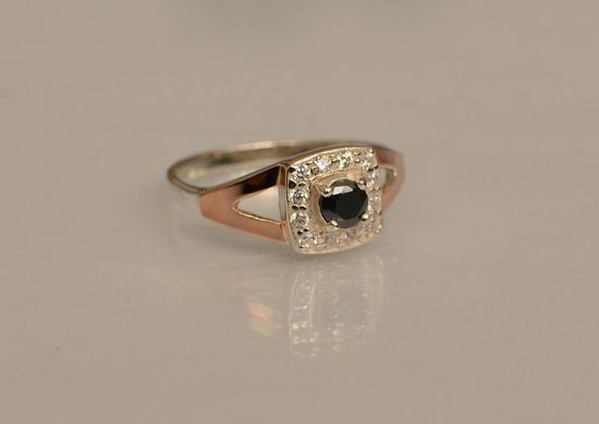 Серебряное кольцо со вставками из золота 032к 15