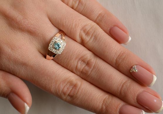 Серебряное кольцо со вставками из золота 032к 15