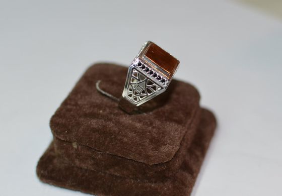 Серебряная печатка с накладками из золота Мп15 18