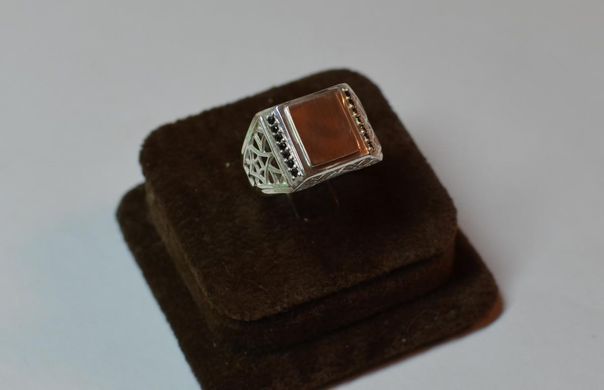 Серебряная печатка с накладками из золота Мп15 18