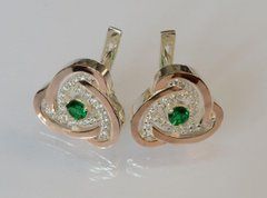 Серебряные серьги с золотыми пластинами 178с
