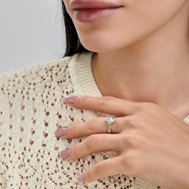 Серебряное кольцо с золотыми вставками 318к 15