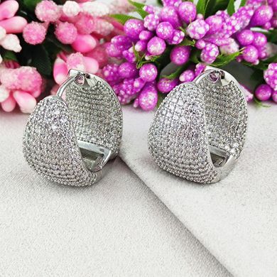 Сережки STAINLESS STEEL медична сталь родій А/В 10-0752