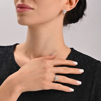 Серебряное кольцо с пластинами золота 306к 15