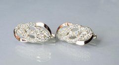 Серебряные серьги с напайками из золота 069с