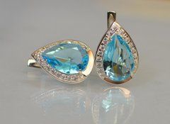 Серебряные серьги с золотыми пластинами 038с2