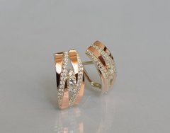 Серебряные серьги с золотыми вставками 161с