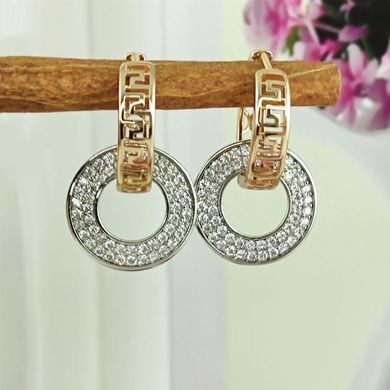 Сережки кільця Xuping медичне золото позолота 18К + родій А/В 1-3449 А/В 1-3449 фото Сережки кільця Xuping медичне золото позолота 18К + родій А/В 1-3449
