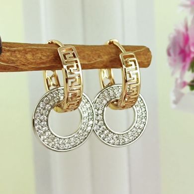 Сережки кільця Xuping медичне золото позолота 18К + родій А/В 1-3449 А/В 1-3449 фото Сережки кільця Xuping медичне золото позолота 18К + родій А/В 1-3449