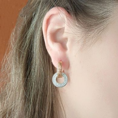 Сережки кільця Xuping медичне золото позолота 18К + родій А/В 1-3449