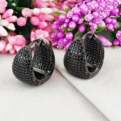 Серьги STAINLESS STEEL медицинская сталь позолота Black А/В 10-0753