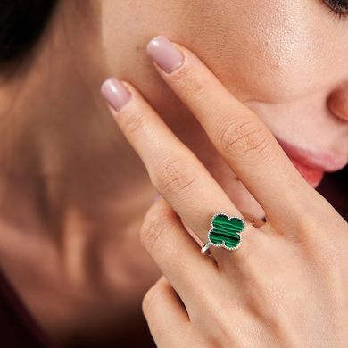 Серебряное кольцо с клевером 295к-2 15