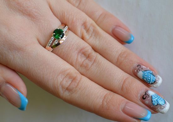 Серебряное кольцо с золотыми вставками 108к 15