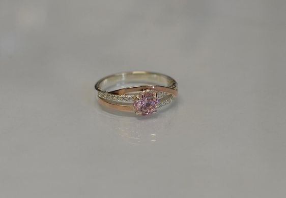 Серебряное кольцо с золотыми вставками 108к 15