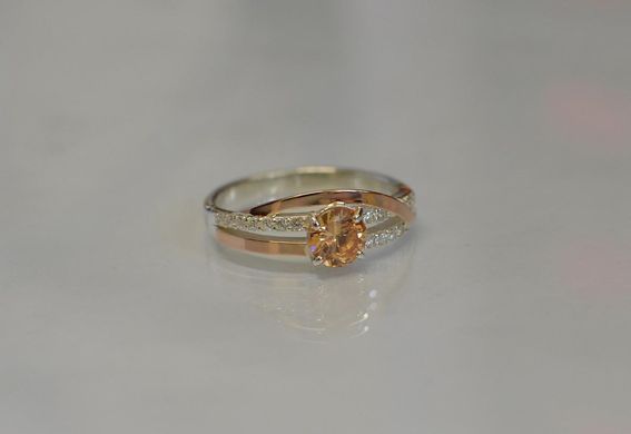Серебряное кольцо с золотыми вставками 108к 15