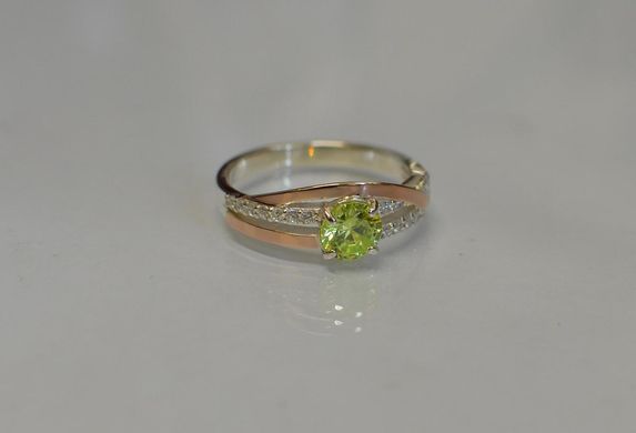 Серебряное кольцо с золотыми вставками 108к 15