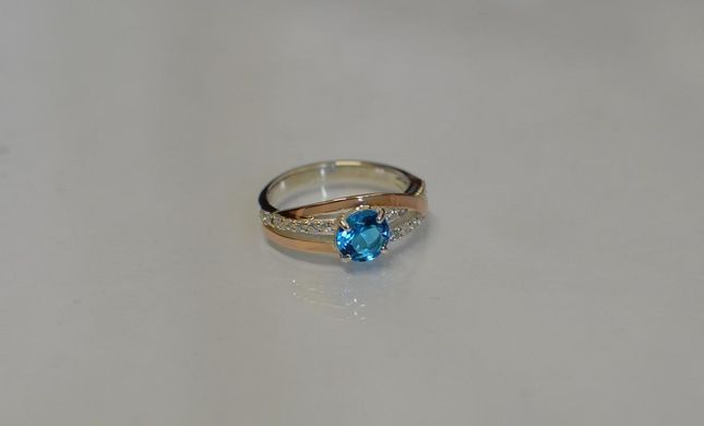 Серебряное кольцо с золотыми вставками 108к 15