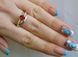 Серебряное кольцо с золотыми вставками 108к 15