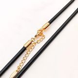 Каучуковый шнурок Xuping 45/50 см х 3 мм медицинское золото позолота 18К А/В 3-0278