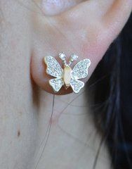 Серьги гвоздики бабочки Вк10