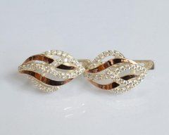 Серебряные серьги с золотыми вставками 077с