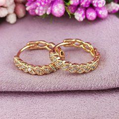 Серьги кольца Xuping медицинское золото позолота 18К А/В 1-1629
