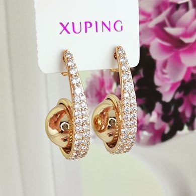 Сережки гвіздочки Xuping Злата медичне золото позолота 18К А/В 1-4306