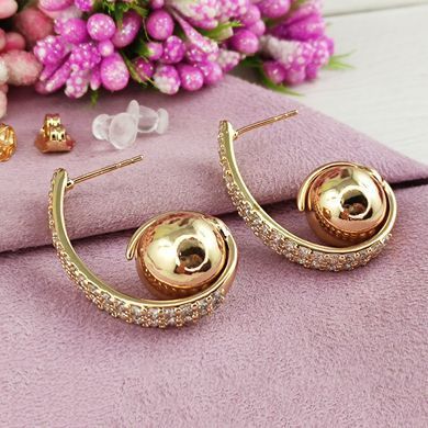 Сережки гвіздочки Xuping Злата медичне золото позолота 18К А/В 1-4306