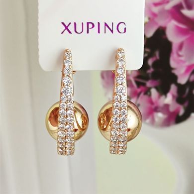 Сережки гвіздочки Xuping Злата медичне золото позолота 18К А/В 1-4306