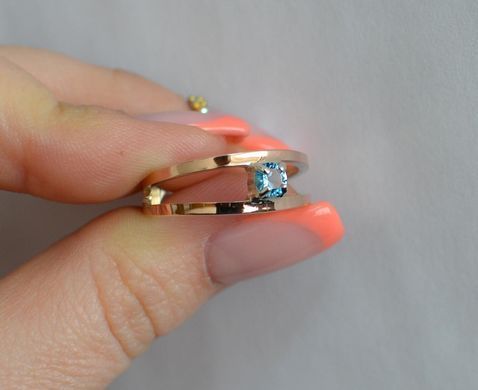Серебряное кольцо с пластинами из золота 004к 15