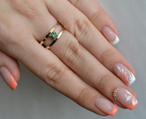 Серебряное кольцо с пластинами из золота 004к 15