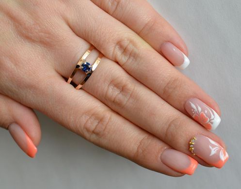 Серебряное кольцо с пластинами из золота 004к 15