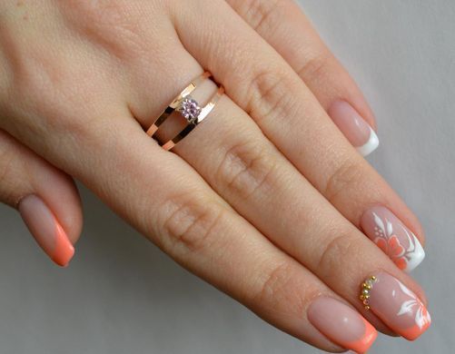 Серебряное кольцо с пластинами из золота 004к 15