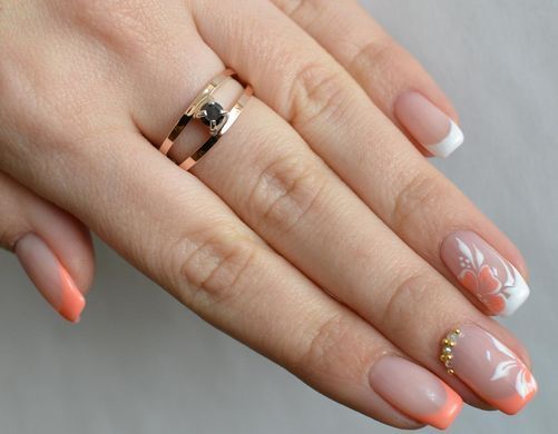 Серебряное кольцо с пластинами из золота 004к 15