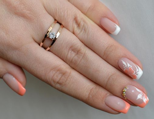 Серебряное кольцо с пластинами из золота 004к 15