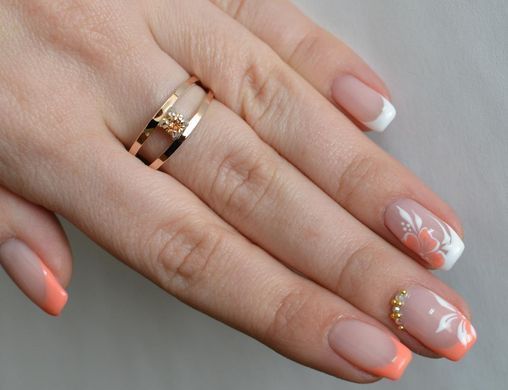 Серебряное кольцо с пластинами из золота 004к 15