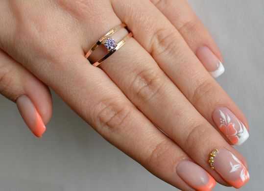 Серебряное кольцо с пластинами из золота 004к 15
