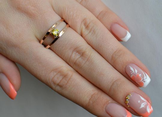 Серебряное кольцо с пластинами из золота 004к 15