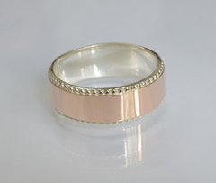 Обручальное кольцо из серебра с золотом Обр24 23