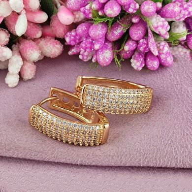 Сережки скоби Xuping медичне золото позолота 18К А/В 1-4308