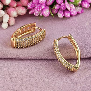 Сережки скоби Xuping медичне золото позолота 18К А/В 1-4308