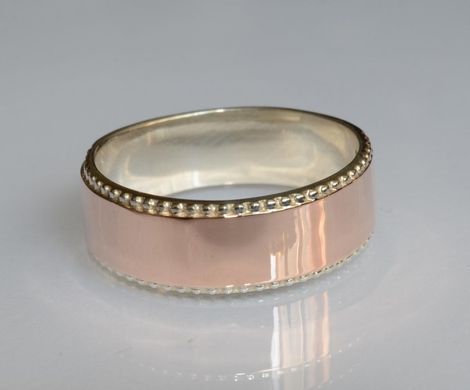 Обручальное кольцо из серебра с золотом Обр24 15