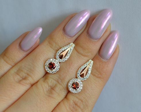 Серебряные серьги с золотыми пластинами 135с
