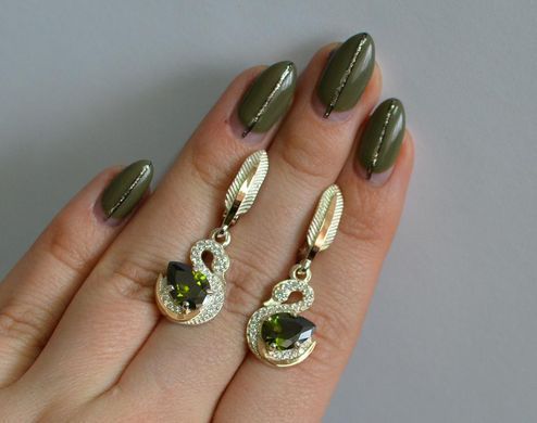 Серебряные серьги с золотыми вставками 160с