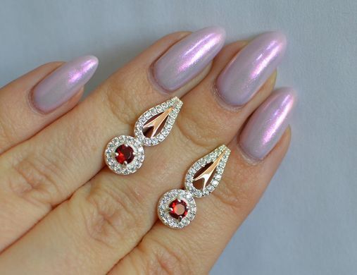 Серебряные серьги с золотыми пластинами 135с