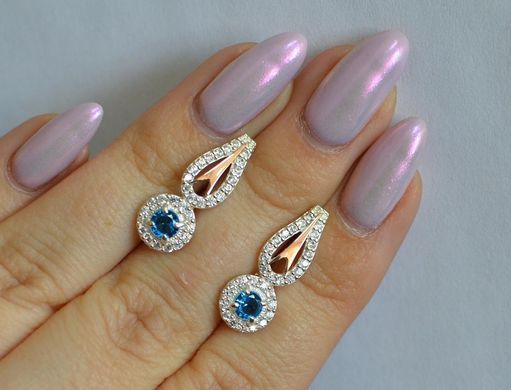 Серебряные серьги с золотыми пластинами 135с