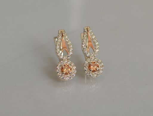 Серебряные серьги с золотыми пластинами 135с